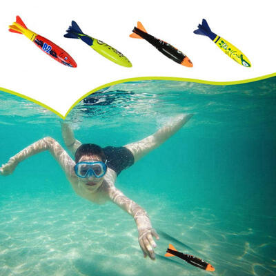 

Greensen 4 Pcs Underwater Torpedo Rocket Throwing Swimming Diving Game Summer Toy