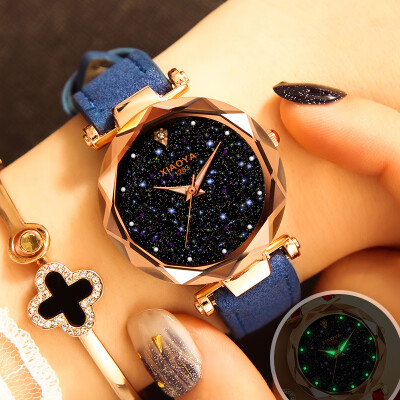 

Watch waterproof fashion Korean version of simple casual atmosphere retro luminous star quartz female watch