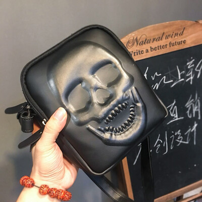 

Ghost Head Patterns Backpack European&American Retro Mens Backpack Leisure Single Shoulder Bag Individual Street Crossing Bag