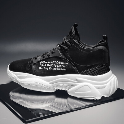 

High-top shoes mens shoes breathable shoes mens tide running shoes casual sports shoes thick-soled old shoes