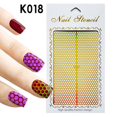 

〖Follure〗1Pc Irregular Hollow Nail Art Vinyls Stencil Stickers Manicure