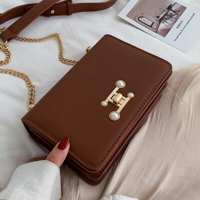 

North bag small bag women 2019 new tide Joker chain shoulder bag simple Joker texture slung small square bag