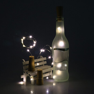 

Gobestart 2PCS 2M Solar Cork Wine Bottle Stopper Copper Wire String Lights Fairy Lamps