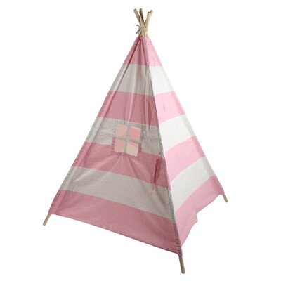 

Katxon Kids Stripe Play House Princess Castle Play Tent With Bag Pink