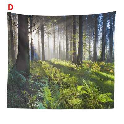 

Toponeto Misty Forest Tapestry Wall Hanging Nature Landscape Tapestry Sunshine Through Tree Tapestries for Bedroom Living Room