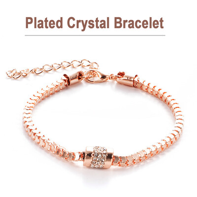 

Womens Rhinestone Rose Gold Plated Crystal Bracelet Bangle Trendy Jewelry