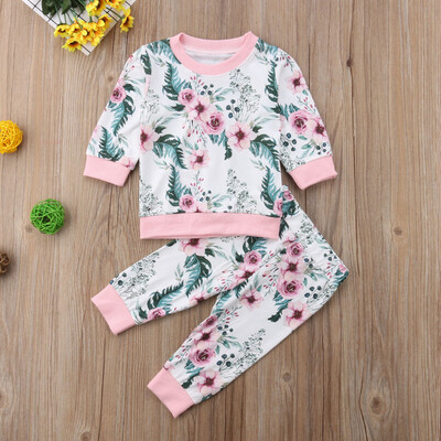 

Flowers Newborn Kids Baby Girls Top Sweatshirt Pants Leggings Outfits Clothes