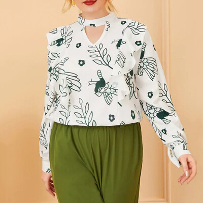 

Roseonmyhand Women Autumn Casual Plus Size Long Sleeve Printed T Shirt Top Blouse