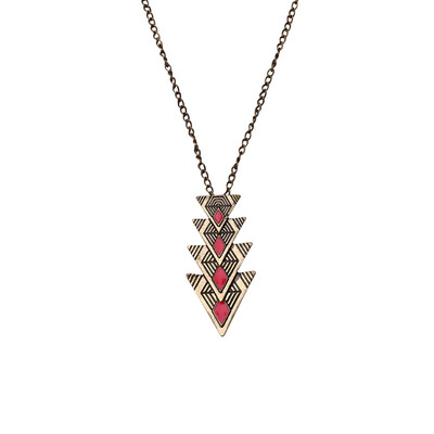 

oil exaggeration Pendants Necklace Statement long necklace Necklace Fashion Jewelry retro triangle drop Long Chain Triangle