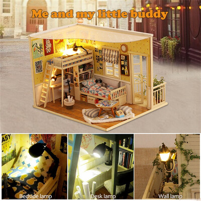 

Gotoamei 3D Wooden DIY Miniature House Furniture LED House Puzzle Decorate Creative Gifts