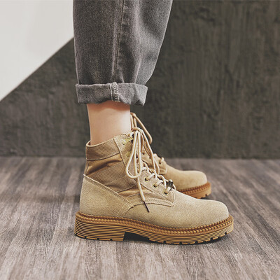 

Couple models desert boots military boots autumn&winter new leather retro Martin boots fema