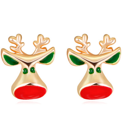 

Beauty Fashion Crystal Santa Deer Bell Diamond Ear Stud Rhinestone Earrings Christmas Xmas Women Gifts