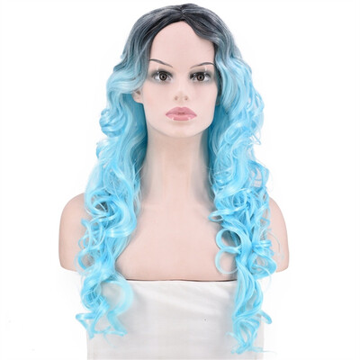 

〖Follure〗Women Natural Party Cosplay Long Wave Wig Mix Colors Curly Wavy Synthetic Wigs