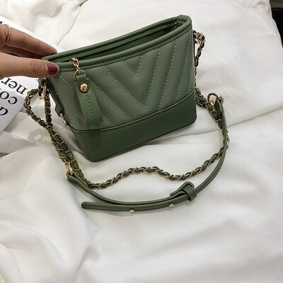 

Bags handbags new 2019 high-end bag oceanic shoulder bag simple embroidery line chain Messenger bag bucket bag