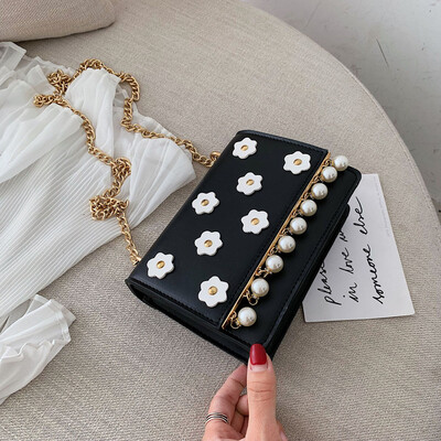 

Tailored Womens Fashion Pearl Flower Zipper Crossbody Shoulder Bags Purse Messenger Bag
