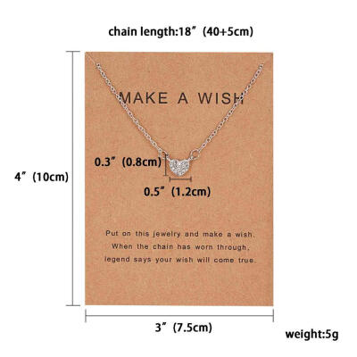 

Fashion Star Paper Card With Bow Pendant Women Minimalist Clavicle Chain Necklace Statement Valentines Day Gift Card