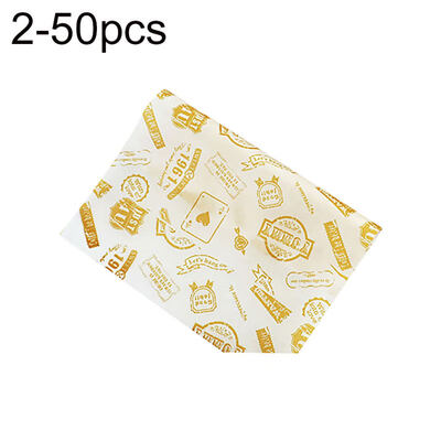 

50Pcs Heart Rose Flower Print Striped Bread Sandwich Wax Paper Food Wrappers