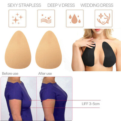 

Womens Silicone Adhesive Elastic Seamless Pads Bra Cover Invisible Soft Sticker
