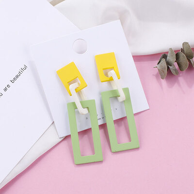 

Flashbuy Acrylic Square Geometric Drop Earrings For Women Alloy Earrings Exaggeration Simple Trend Fashion Jewelry Earrings