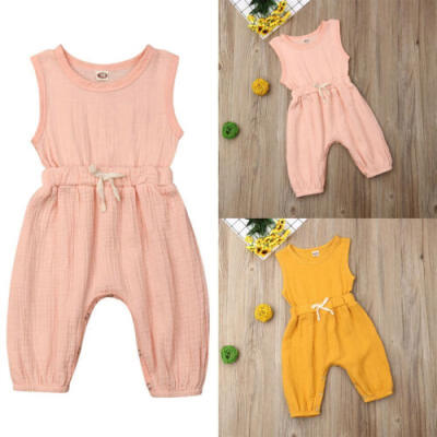 

US Summer Newborn Infant Baby Girl Romper Bodysuit Sleeveless Clothes Outfit