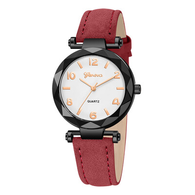 

RM Fashion Women s Leather Band Geneva Analog Quartz Diamond Wrist Watch Watches