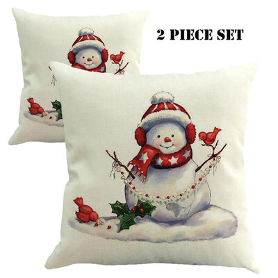 

Tailored Merry Christmas Pillow Cases Linen Sofa Cushion Cover Home Decor Pillow Core