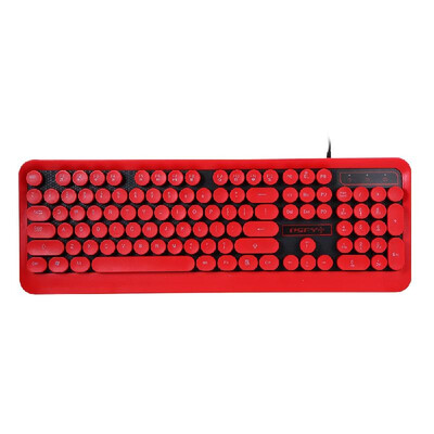 

USB Wired Keyboard Ergonomic Design Red Office Work Keyboard for PC Laptop