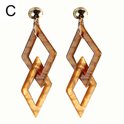 

Women Fashion Acrylic Geometric Pendant Earrings Long Dangle Ear Studs Gift
