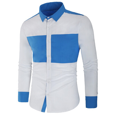 

Toponeto Fashion Mens Needle show Autumn Long Sleeve Casual Fit Buttons Round Top Blouse
