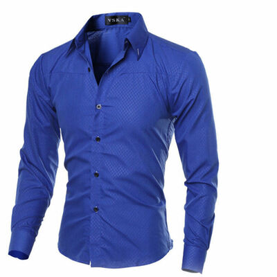 

New Fashion Mens Luxury Casual Stylish Slim Fit Long Sleeve Casual Dress Shirts