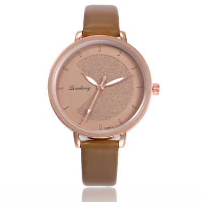 

Factory direct wish explosion ladies simple scale frosted quartz watch A generation of belt watch female models