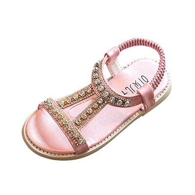 

Summer Kids Baby Girls Sandals Crystal Beach Sandals Princess Roman Shoes