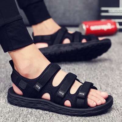 

Black mens sandal new style summer Korean sports casual breathable beach shoes men&Vietnam drive