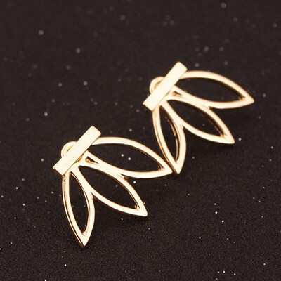 

The 2019 Fashion Creative Women Hollow Out Lotus Flower Ear Stud Earrings Simple Metal Ear Jewelry