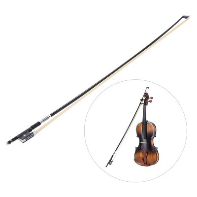 

Well Balanced Braided Carbon Fiber 44 Violin Fiddle Bow Round Stick Exquisite Horsehair Ebony Frog