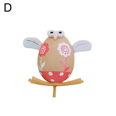 

Painted Cute Easter Egg Craft Ornament Wings Stick Holiday Party Decor Kids Toy