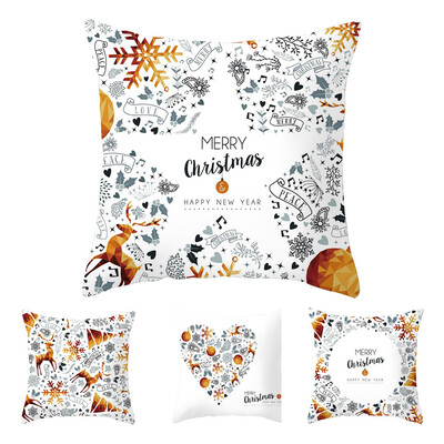 

Tailored 4Pcs Merry Christmas Super Soft Square Throw Pillow Pillow Cover 45x45cm Home Decor