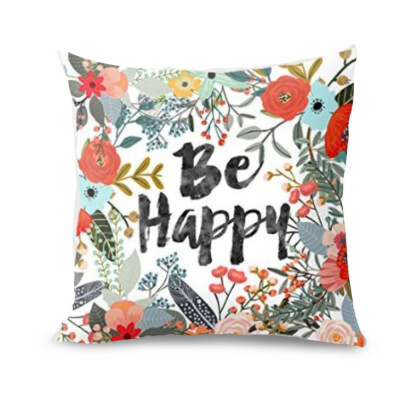 

Siaonvr Be Happy Surrounded With Flowers And Plants Personalized Sofa Pillow Cover