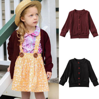 

Baby Girl Toddler Coat Winter Knitted Cardigan Long Sleeve Jacket Outerwear Warm