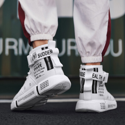 

Mens shoes summer 2019 new white sports leisure Korean version of the trend of white shoes autumn high-heeled board shoes