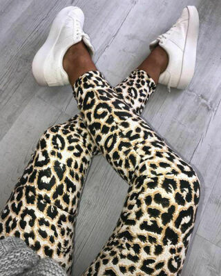 

Womens Ladies Leopard Snake Animal Print High Waist Stretchy Leggings Pants