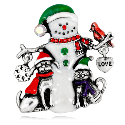 

New Christmas Brooch Rhinestone Christmas Tree Elk Snowman Santa Claus Enamel Brooch