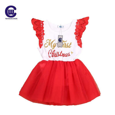 

Baby Girl Christmas Romper Dress Newborn Tutu Skirt Lace Party Red Xmas Dress