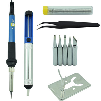 

〖Follure〗60W Electric Soldering Iron Welding Tool Kit Solder Wire Tweezers Set 110V