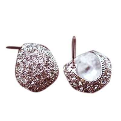 

Sweet Attractive Full Crystal Moon Silver Color Ear Stud Earrings