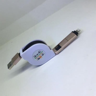 

Universal 2-in-1 USB To Micro USB 8 Pin Lightning Scalable Charging Cable Telescopic Data Cord For IPhone Android Phones-1m