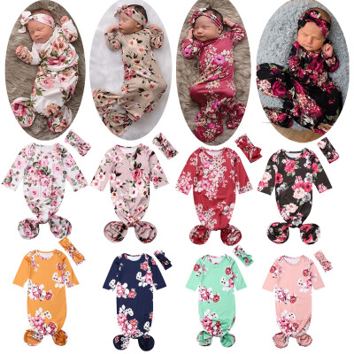 

Infant Baby Flower Swaddle Warp Blanket Sleeping Bag Sleepsack Headband Outfit