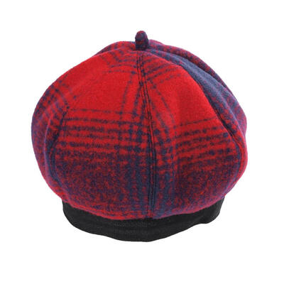

Warm Fashion Artist Felt Women Beret Hat Casual Plaid Autumn Winter Cap