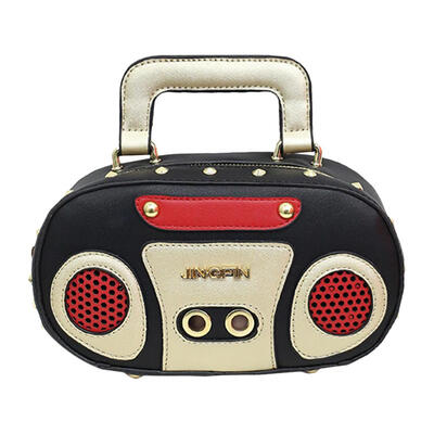 

Personality Radio Shape Leather Women Girl Handbags Messenger Shoulder Bags