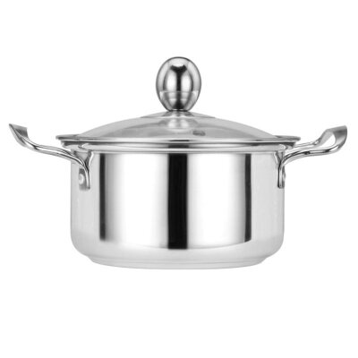 

16cm Stainless Steel Mini Soup Induction Cooker Universal Pot with 2 Handle